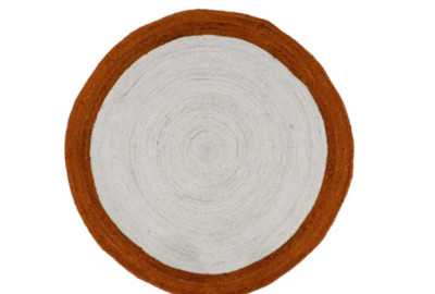 Rug Jute 100% Natural Round Reversible Braided Style Area Rug Rustic Look Carpet