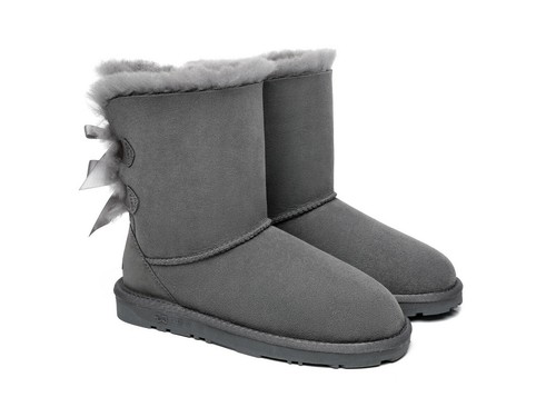 【AUSTRALIAN SHEPHERD® UGG Boots Women Sheepskin Wool Double Back Bow Short Boots - Picture 49 of 56