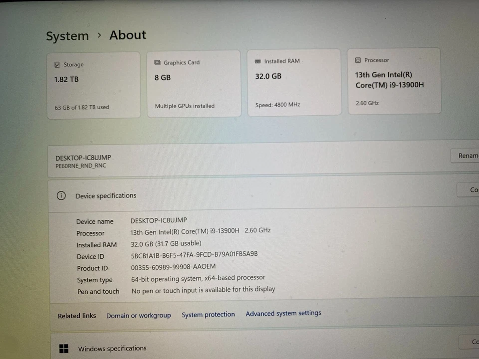 ORIGIN Laptop EON16-S 16” QHD+ 240 Hz i9-13900H 32GB RAM 1TB SSD RTX 4070 - Image 2 of 4