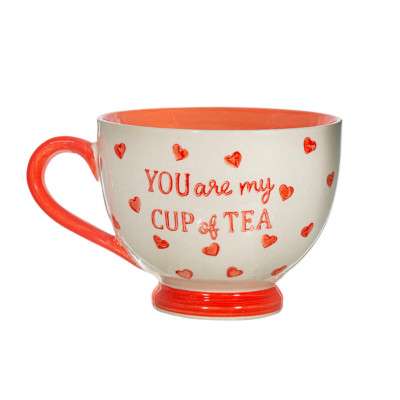 Becher Tasse Teetasse 400ml  Keramik Herz You are my cup of tea