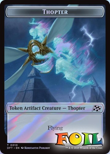 Goblin&Thopter 0010 2Sided Token 5&10 MTG Aetherdrift Token NP Foil - Picture 2 of 2