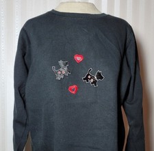 Vtg Grandma Crewneck Sweatshirt Sz M Scottie Scotty Dog Patch Heart Mirror Love