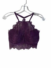 PINK Victoria's Secret Lace Bralette Women's Burgundy Floral Adjustable Size S