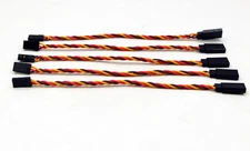 5pcs Heavy Duty Servo Extension Twisted Wire 22AWG 6in/15cm (JR/Hitec/Spektrum)