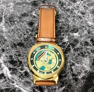BULOVA ACCUTRON II 97A110 Spaceview Gold Bezel Quartz Men's Watch