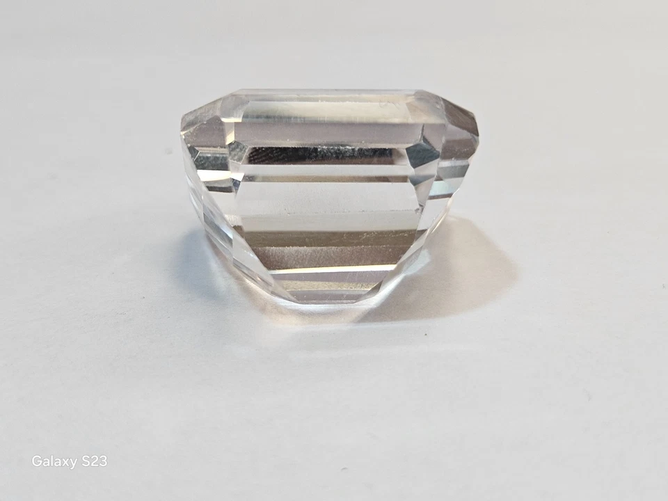 Piedra preciosa suelta natural zafiro blanco corte esmeralda de 50+ quilates certificada EGL KH274 Foto 4 de 4