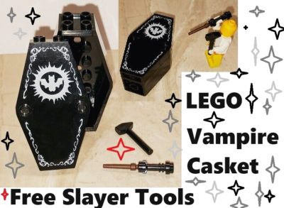 LEGO Coffin VAMPIRE Stake Set Casket VAMPYRE Halloween Dracula
