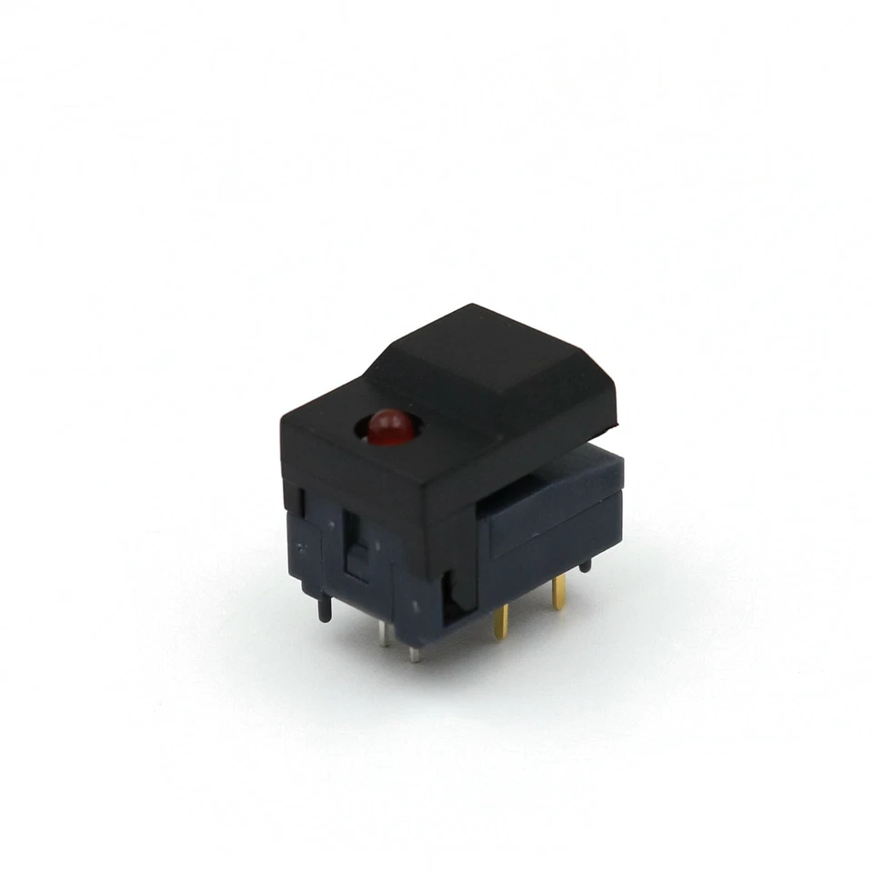 5Pcs Black PB86-A1 6Pin Red LED Momentary SPDT PCB Square Push Button Switch - Image 3 of 4
