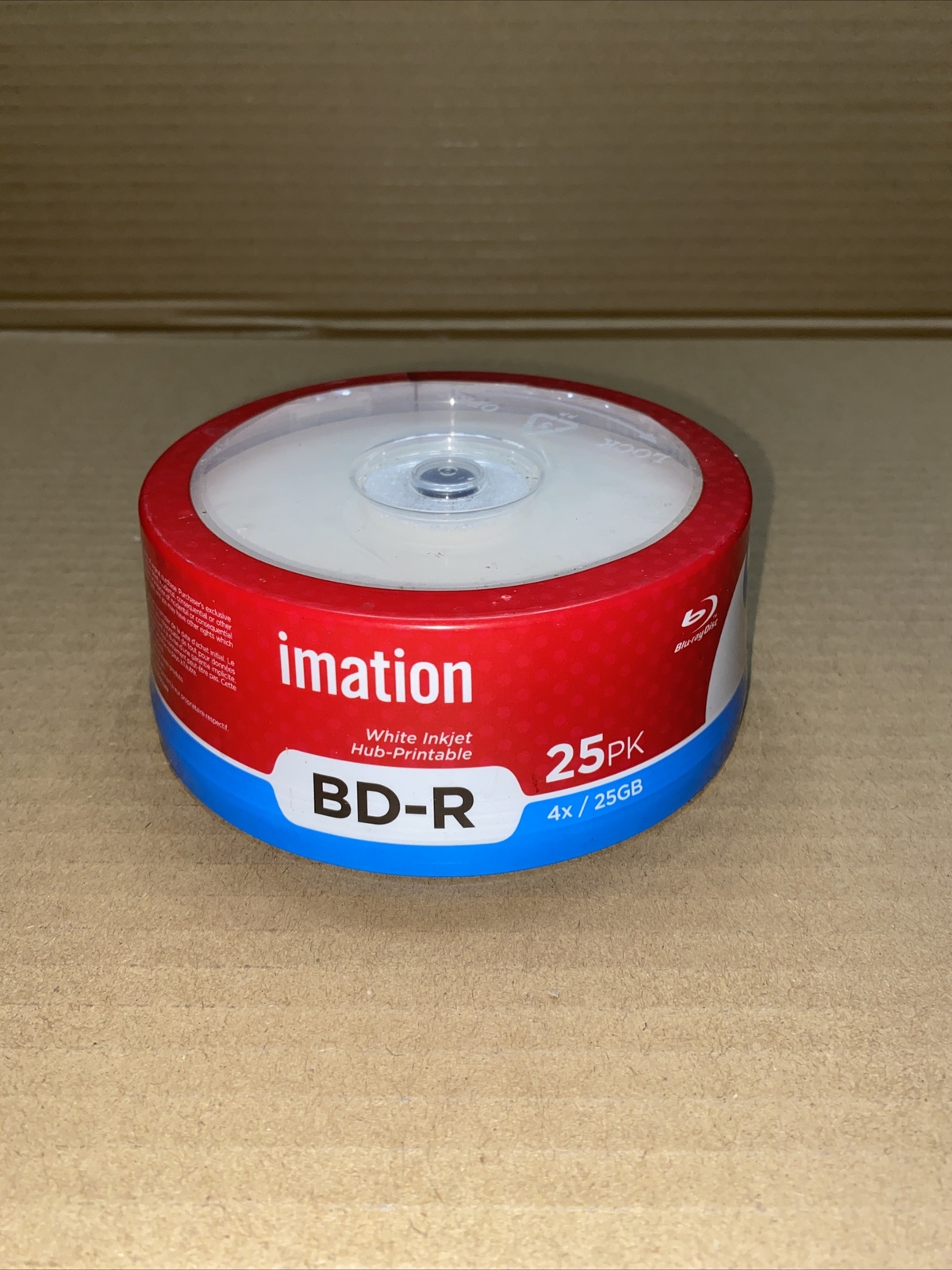 25pk Imation BD-R Inkjet Printable 25GB 4x Recordable Discs Blue-Ray ...