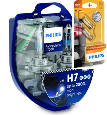 Philips H7 12V 55W PX26d RacingVision GT200 2Stk. +W5W VL