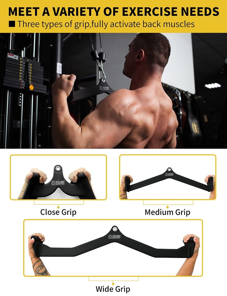 LAT Pulldown Attachments, Pull Down Bar with Ergonomic Handle,Cable