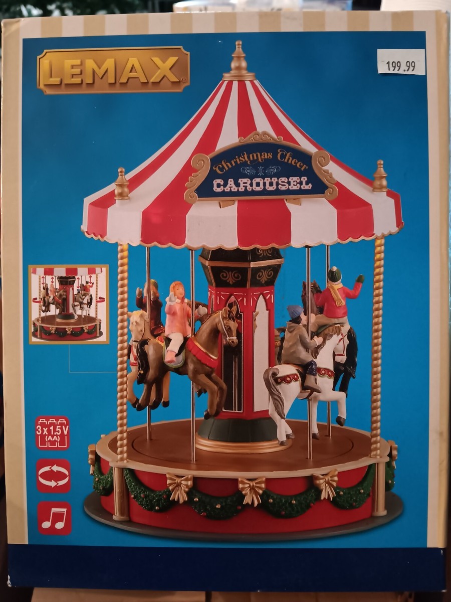New Lemax Christmas Cheer Carousel #14821 Battery Op Carnival