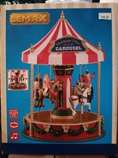 New Lemax Christmas Cheer Carousel #14821 Battery Op Carnival Village Fast Ship