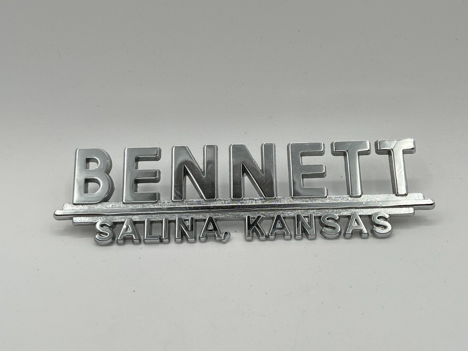 Vintage Metal Dealer Dealership Car Emblem / Badge Salina