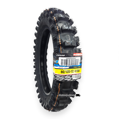 Dunlop 80/100-12 Rear Tire MX34 Dirt Bike KLX110 CRF110 TTR110