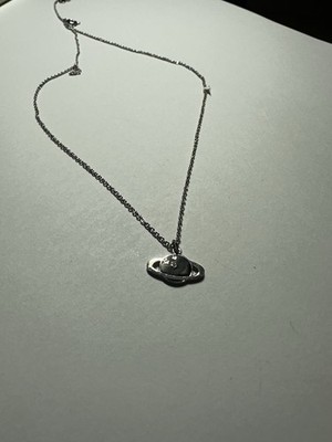 Sterling Silber 925 Saturn Planet Halskette zierlicher Himmelsraum Anhänger