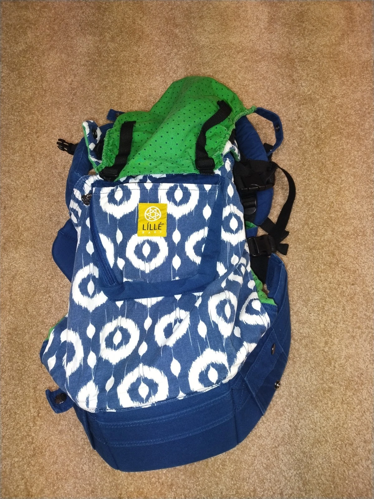 Lillebaby Carrier Blue and Green Infant Baby Carrier Up to 45lbs Adjustable
