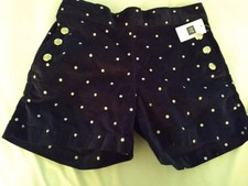 Brand New- Gap Kids Navy WITH WHITE Polkadot Shorts  with Gold Buttons Size XL