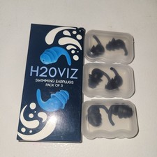 H2OVIZ Bouchons d'oreilles | Bouchons d'oreilles en silicone réutilisables étanches pour natation Lot de 3 neufs