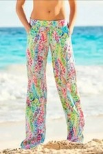 Lilly Pulitzer Florita Catch The Wave Linen Pants NWT Colorful Size XS