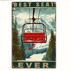 2D Flat, Vintage Mountain Ski Machine Tin Metal Signs Home Décor 8x12 Rural Wint