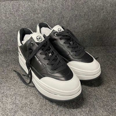 MICHAEL KORS Hayes Two-Tone Leather Platform Sneakers Women's Size 10