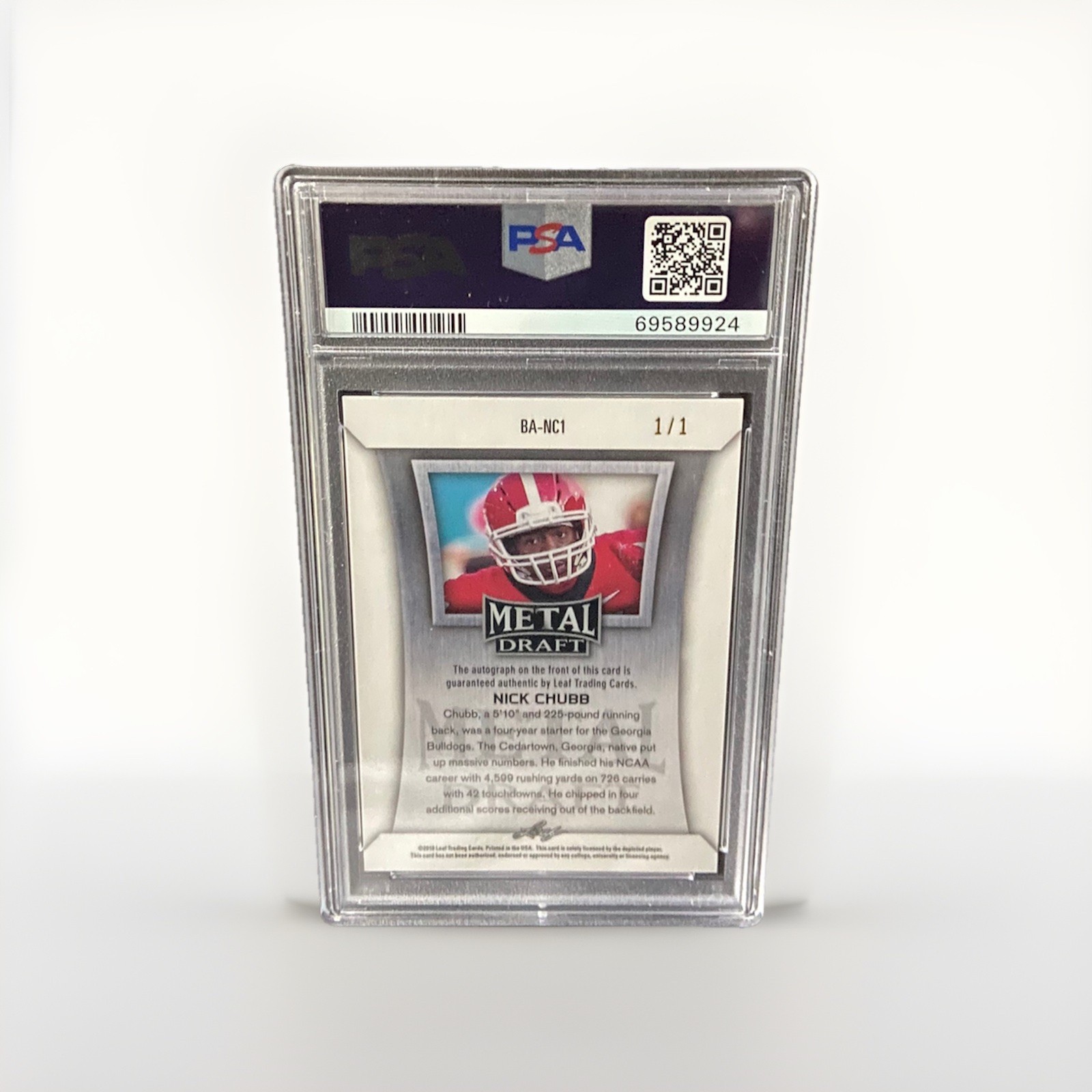 2018 Leaf Metal GOLD SUPERFRACTOR RC AUTO NICK CHUBB 1/1 PSA 10 True "1 of 1"  view 2