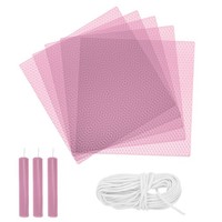 5 Stk. Bienenwachs-Kerzen Bastelset 20X20Cm Rosa Mit Docht