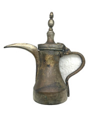 Antique handmade brass Dallah Qahwa pot Persian  makers mark and other markings
