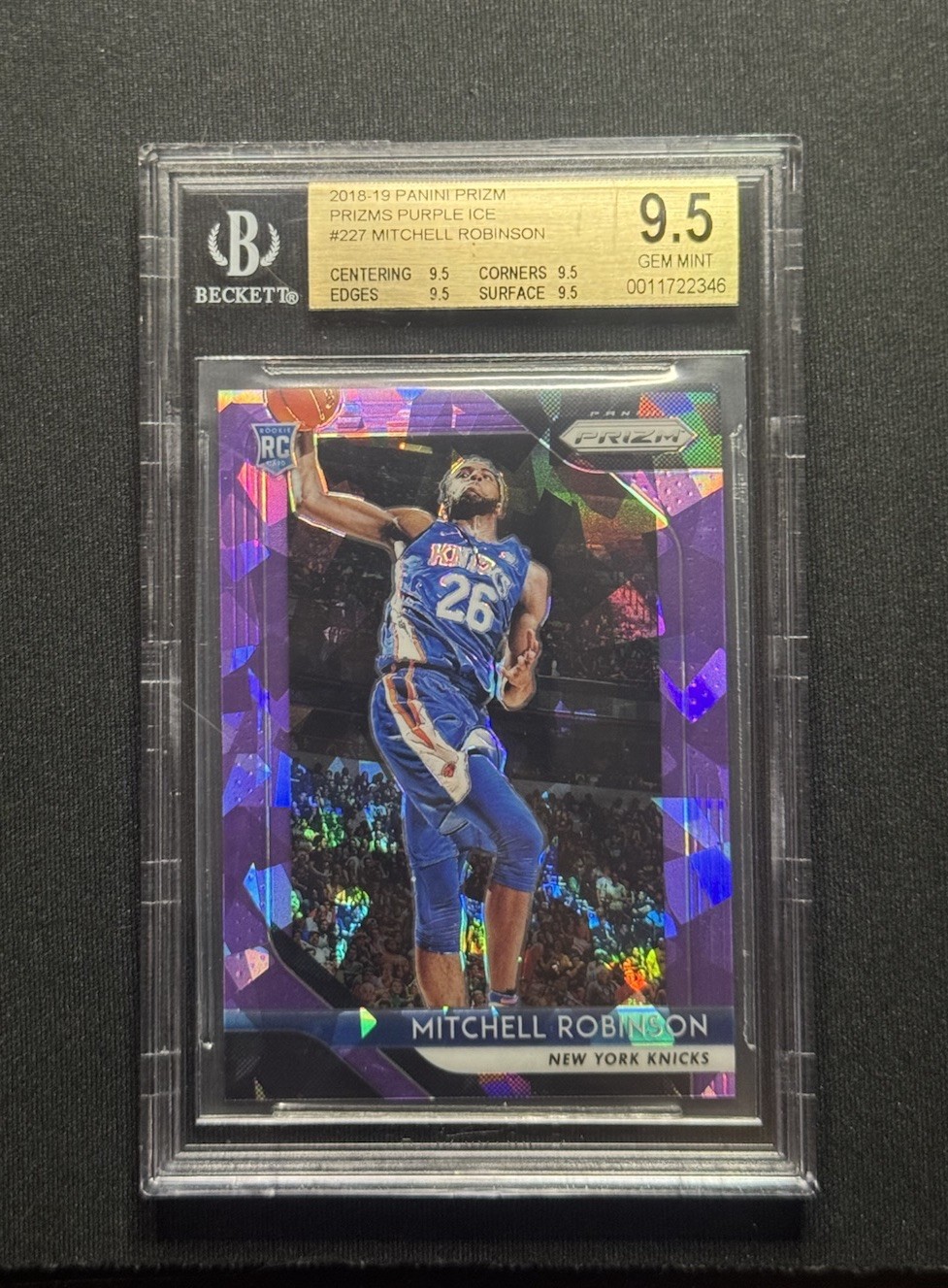 2018-19 Panini Prizm Mitchell Robinson Purple Ice Prizm Rookie /175 #227 BGS 9.5