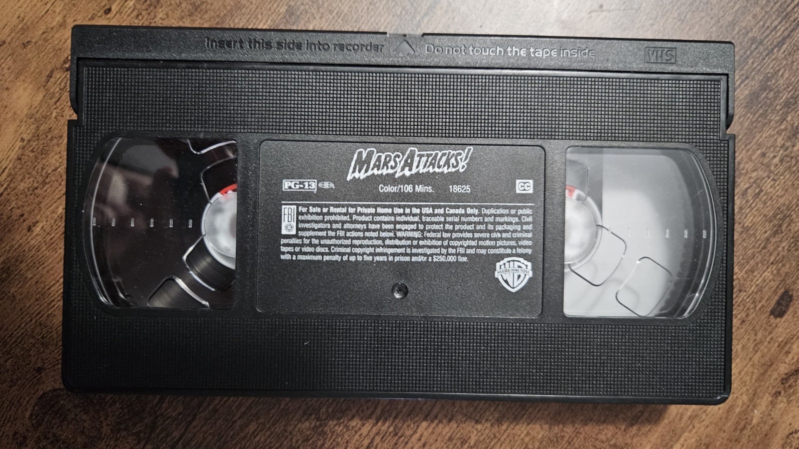 Mars Attacks (VHS, 1998, Widescreen) No Cover Just Tape, Untested