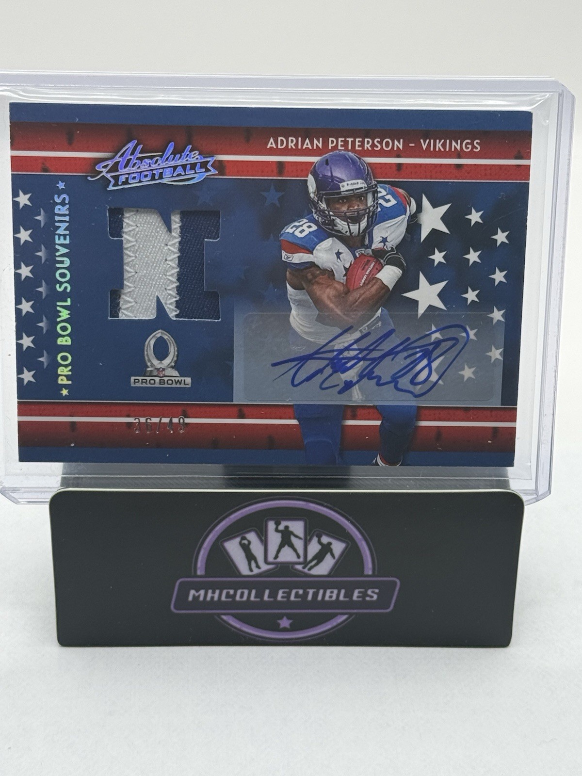 2023 Panini Absolute- Pro Bowl Souvenirs Adrian Peterson Auto Patch /49!! 🔥🔥 view 2