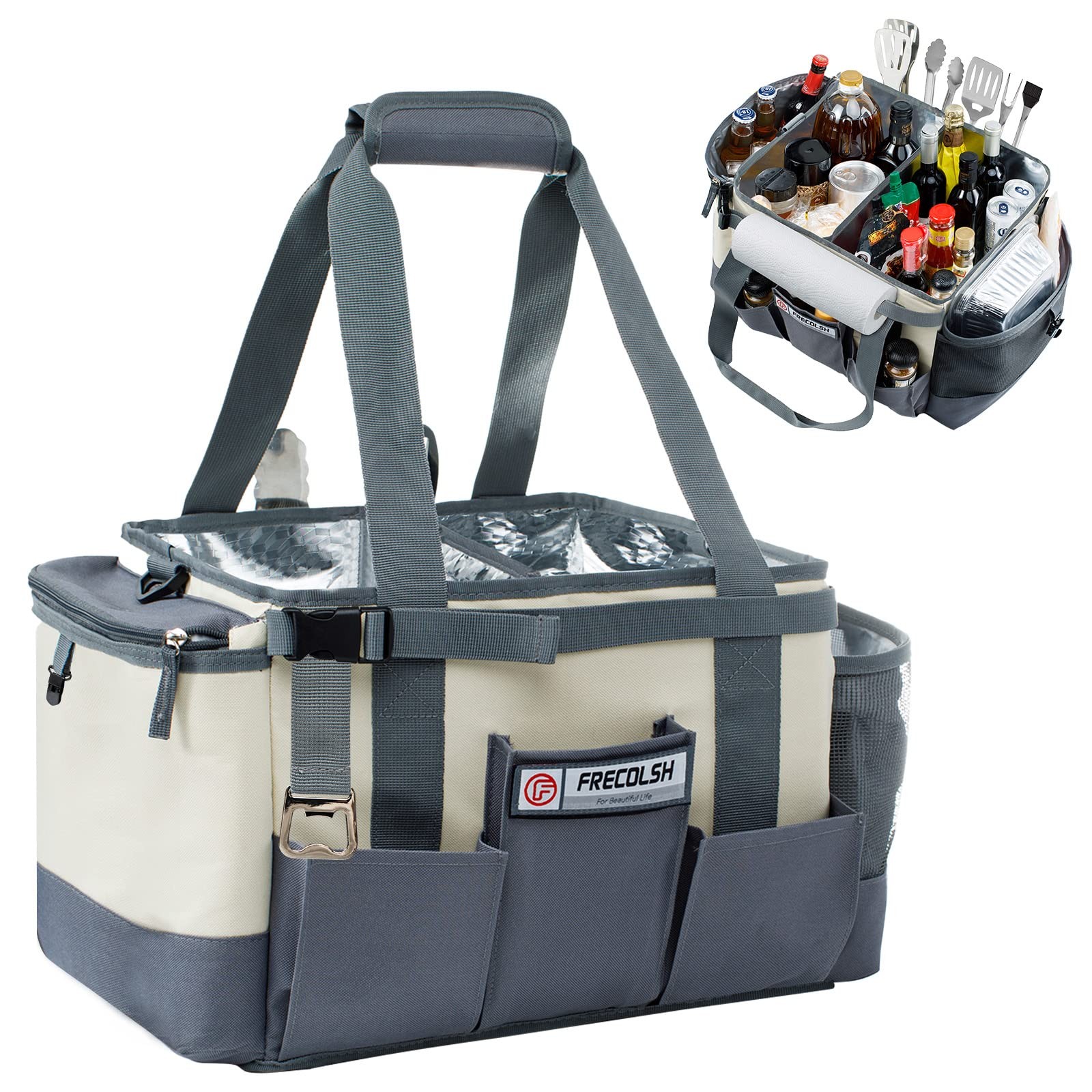 Large Grill Caddy - BBQ/Tailgating , Insulated Condiment Hol
