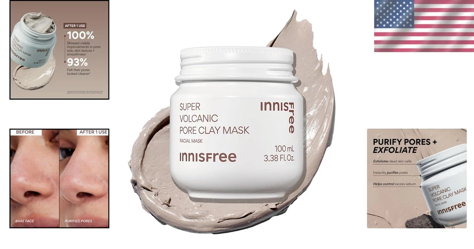 Mascarilla exfoliante de arcilla volcánica con AHA - Desintoxicación y control de aceite para piel joven Foto 2 de 4