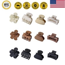 Small Claw Clips for Thin/Medium Thick Hair,12Pcs 1.5 Inch Mini Matte Tiny Ja...