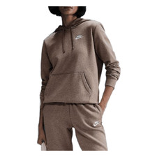 Nike Sportswear Club Fleece Women's Pullover Hoodie Mink Brown/Heather/White 