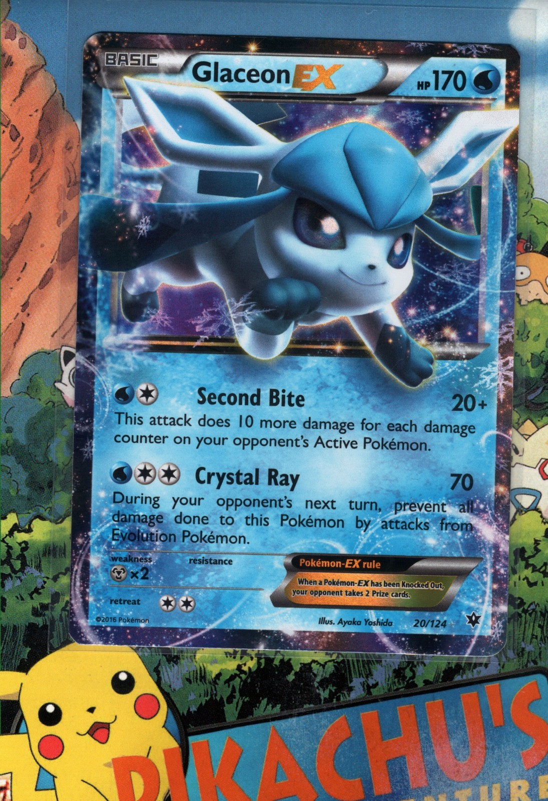 Pokémon TCG Glaceon EX 20/124 Fates Collide Holo NM