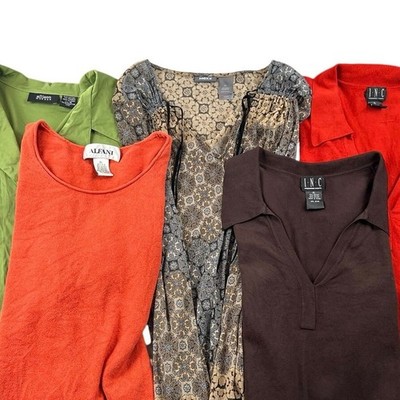 Women s XL Tops Bundle Lot 5 INC Alfani Mexx Allison Morgan Work Casual Blouses 