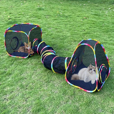 Outdoor Cat Enclosures, Cat Tunnels Tents Cubes for Indoor Cats with Play Ball,