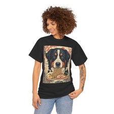 Bernese Mountain Dog Eating Ramen Illustration T-Shirt 