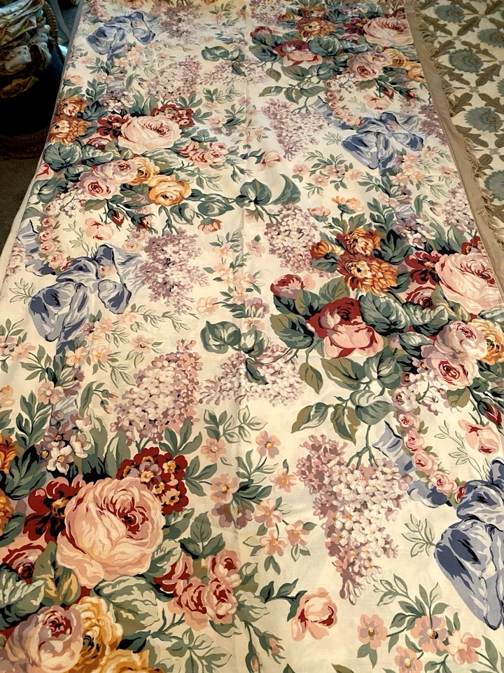 RALPH LAUREN ALLISON HOMEMADE FROM SHEETS CURTAIN PANELS QTY~ 2 50" x 46" - Image 2 of 4