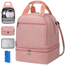 Breast Pump Carrying Bag Compatible Spectra S1 S2 Ice Pack Cooler Pink