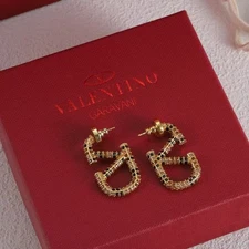 Garavani V by Valentino in Metal and Colored Crystal Earrings