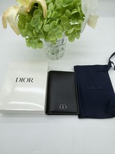 Cartera portapaquetes de tarjetas Dior para hombre negra imitación cuero GWP