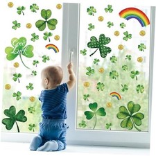 St Patricks Day Decorations,St Patricks Day Window Clings 122 PCS Green