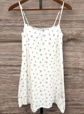 DIVIDED by H&M Juniors Small White Cotton Floral Spaghetti Strap Mini Dress NWT