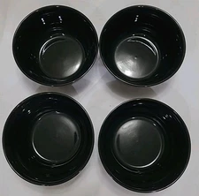 PROJECT 62 Black Large Heavy Stoneware Cereal Soup Bowls Set of 4. 