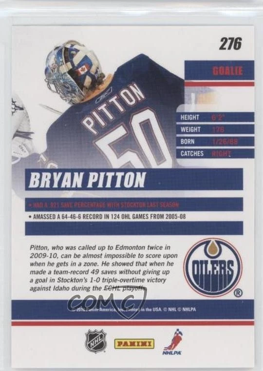 2010-11 Donruss Rated Rookie Bryan Pitton #276 Rookie RC - Image 2 of 2