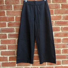 Eileen Fisher 218 Washable Flex Ponte Wide Leg Pant in Black womens L NEW