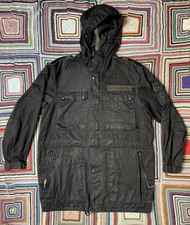 Bundeswehr Field Jacket, German Army Parka Jacket, Overdyed Black, Large